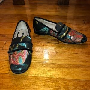 Zara floral loafers